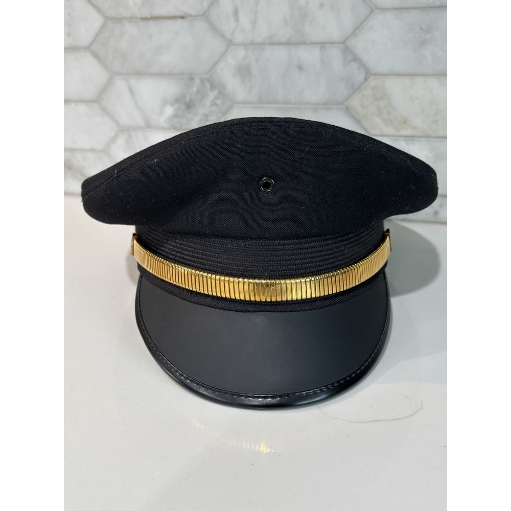 Vintage Uniform Black/Gold PILOT / DRIVING HAT